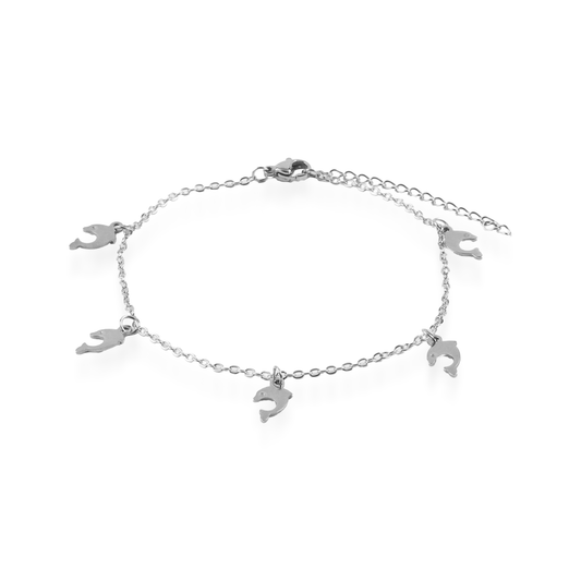 Αλυσίδα ποδιού Mar and Mar Dolphins από ανοξείδωτο ατσάλι