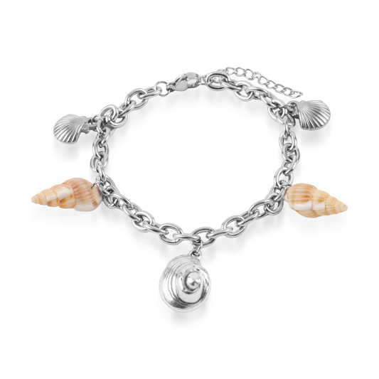 Χειροποίητο βραχιόλι με κρεμαστά Mar and Mar Melury Silver από ανοξείδωτο ατσάλι