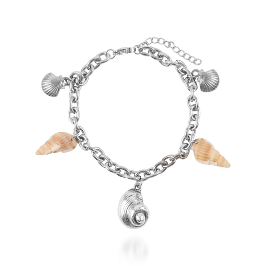 Χειροποίητο βραχιόλι με κρεμαστά Mar and Mar Melury Silver από ανοξείδωτο ατσάλι