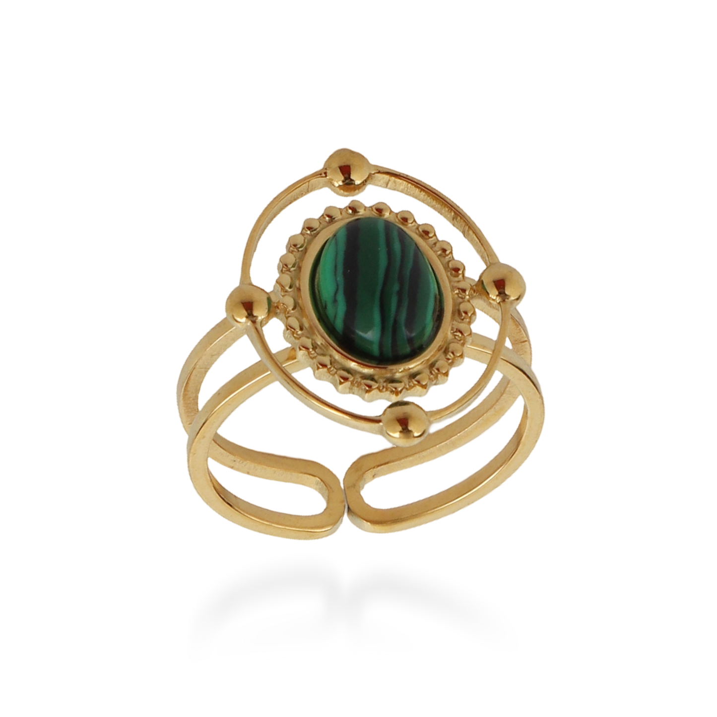 Γυναικείο δαχτυλίδι Mar and Mar Amara (Green) από ανοξείδωτο ατσάλι