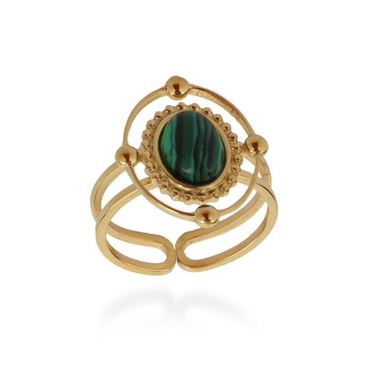 Γυναικείο δαχτυλίδι Mar and Mar Amara (Green) από ανοξείδωτο ατσάλι