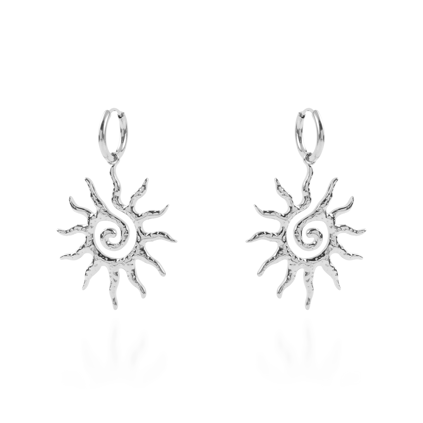 Σκουλαρίκια κρεμαστά Mar and Mar Sun Silver από ανοξείδωτο ατσάλι
