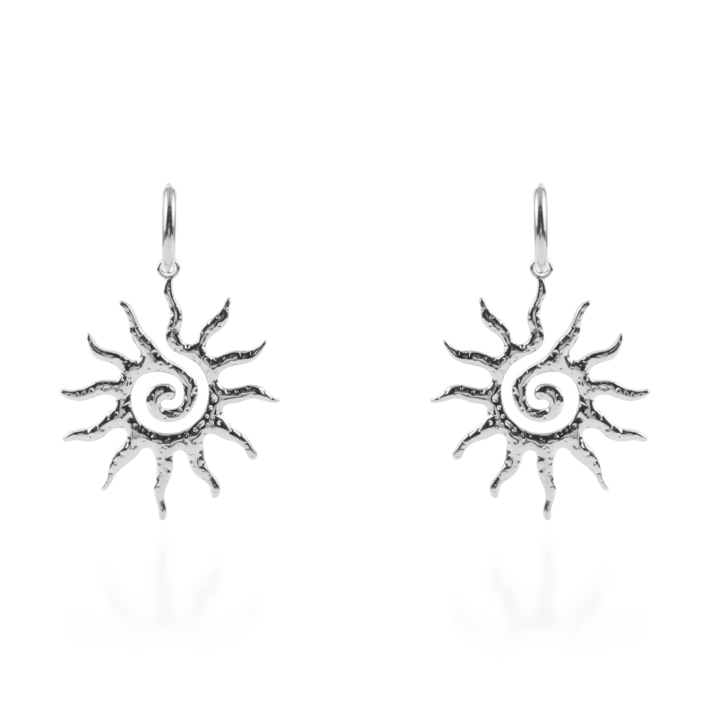 Σκουλαρίκια κρεμαστά Mar and Mar Sun Silver από ανοξείδωτο ατσάλι