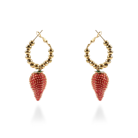 Σκουλαρίκια κρεμαστά με φράουλες Mar and Mar Strawberries