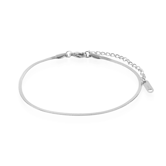 Αλυσίδα ποδιού Mar and Mar Flat Snake Silver από ανοξείδωτο ατσάλι