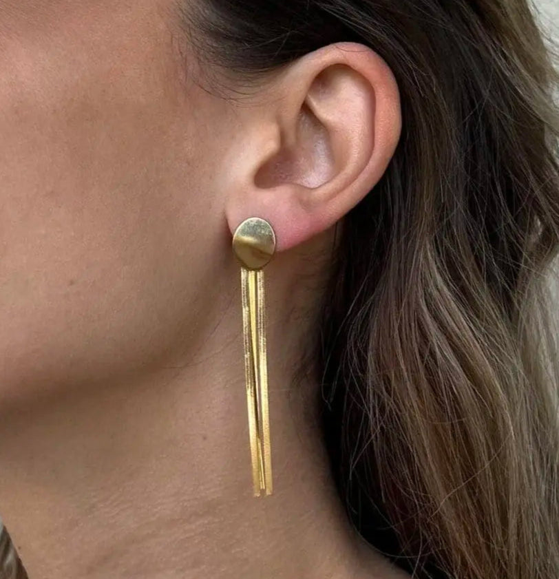 Σκουλαρίκια κρεμαστά Mar & Mar Bennita Oval από ανοξείδωτο ατσάλι