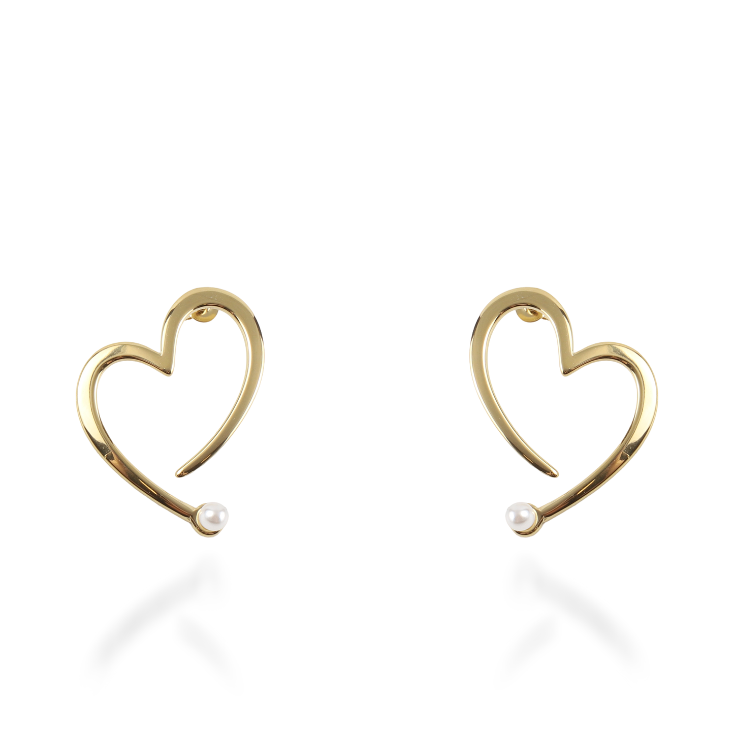 Σκουλαρίκια καρφωτά Mar and Mar Hearts Pearl από ανοξείδωτο ατσάλι