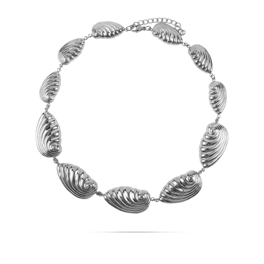 Αλυσίδα λαιμού Mar and Mar Seashells Silver από ανοξείδωτο ατσάλι