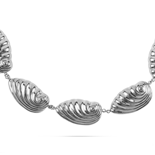Αλυσίδα λαιμού Mar and Mar Seashells Silver από ανοξείδωτο ατσάλι
