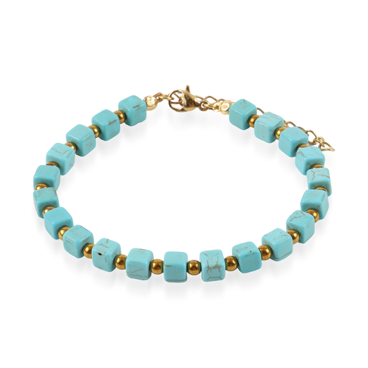 Χειροποίητο βραχιόλι με φυσικές ορυκτές πέτρες Χαολίτη Mar and Mar Thalina από ανοξείδωτο ατσάλι