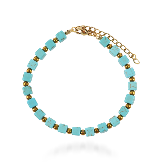 Χειροποίητο βραχιόλι με φυσικές ορυκτές πέτρες Χαολίτη Mar and Mar Thalina από ανοξείδωτο ατσάλι