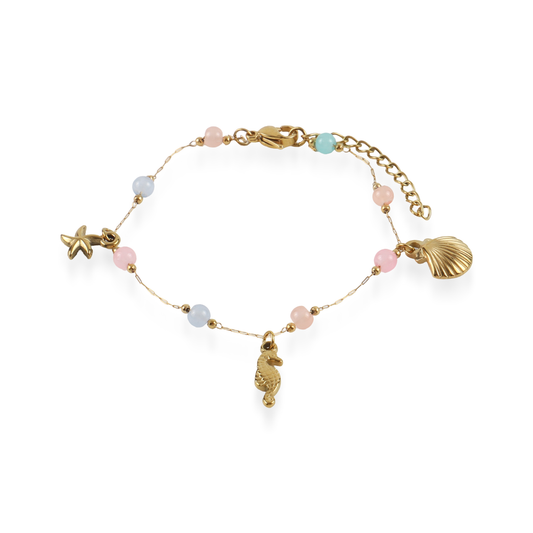 Χειροποίητο βραχιόλι με χάντρες Mar and Mar Amaltheia (Mix) από ανοξείδωτο ατσάλι