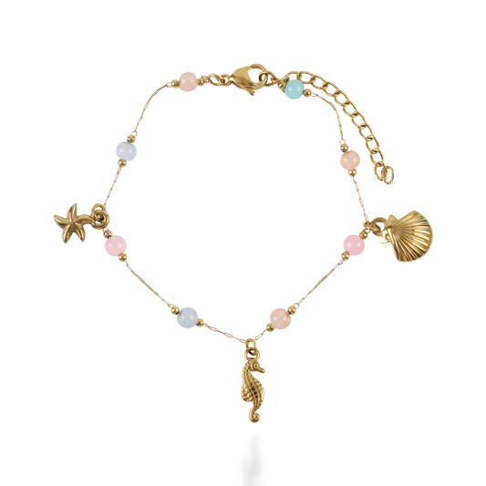 Χειροποίητο βραχιόλι με χάντρες Mar and Mar Amaltheia (Mix) από ανοξείδωτο ατσάλι