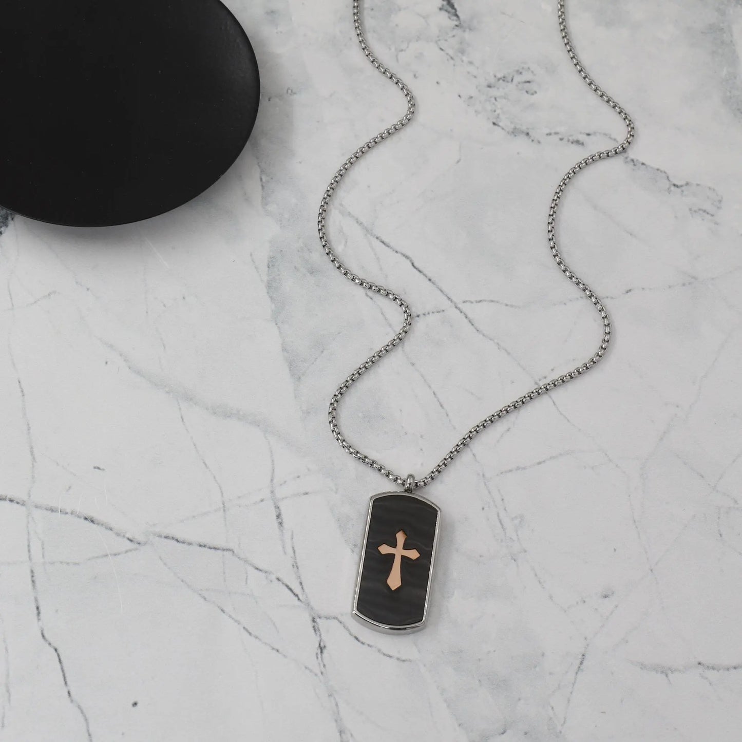 Ανδρικό Κολιέ με σταυρό Mar & Mar Tab Cross II από ανοξείδωτο ατσάλι