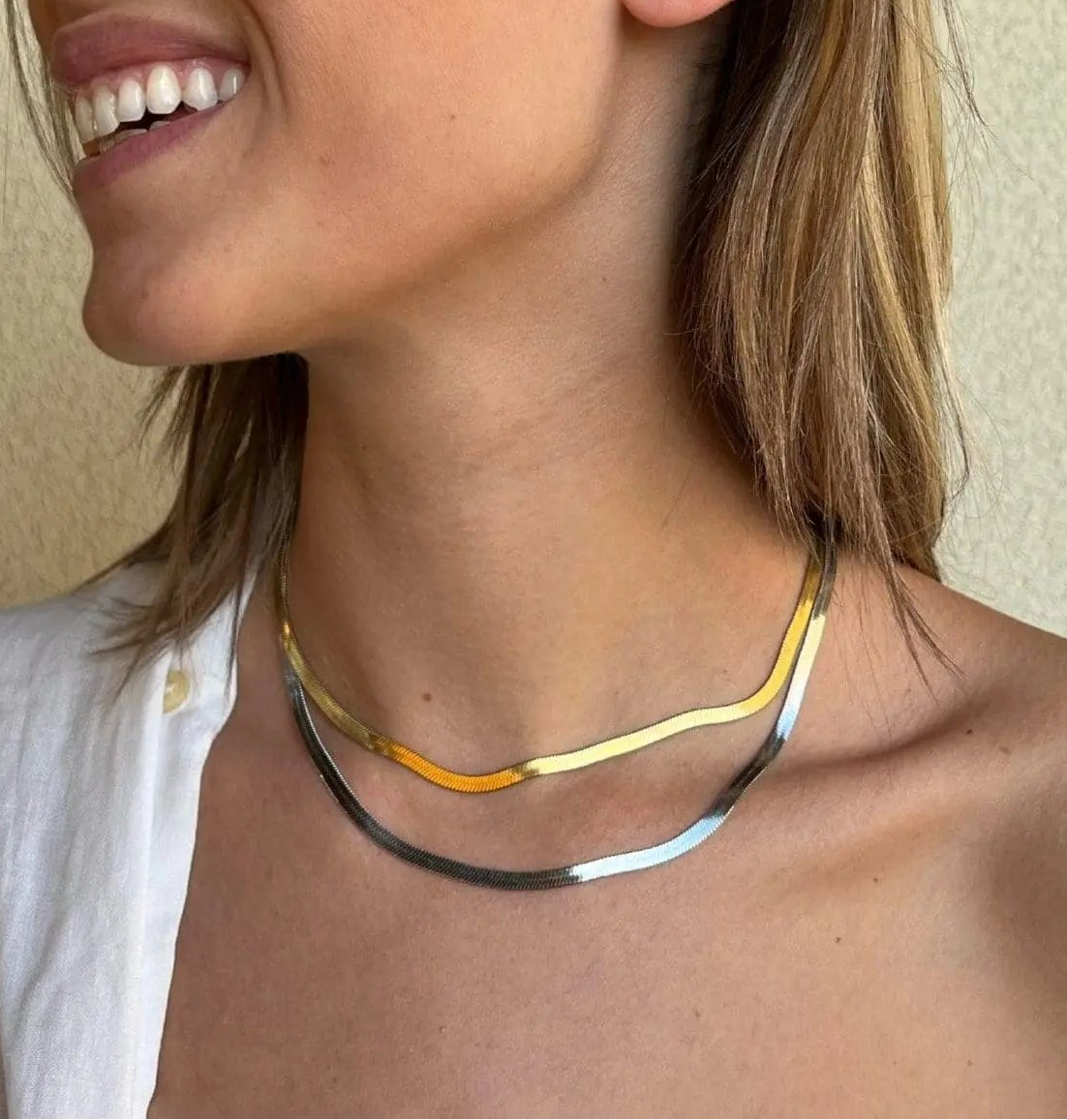 Αλυσίδα λαιμού Flat Snake Mar & Mar Flat Snake Chain (Silver) από Ανοξείδωτο ατσάλι