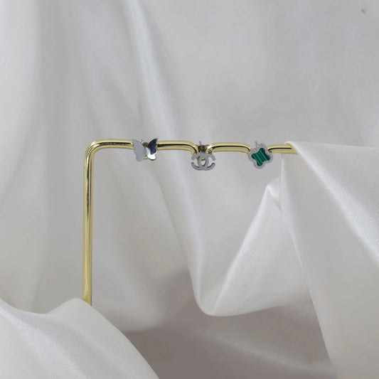 Σετ σκουλαρίκια Mar and Mar Set Caramel Silver από ανοξείδωτο ατσάλι