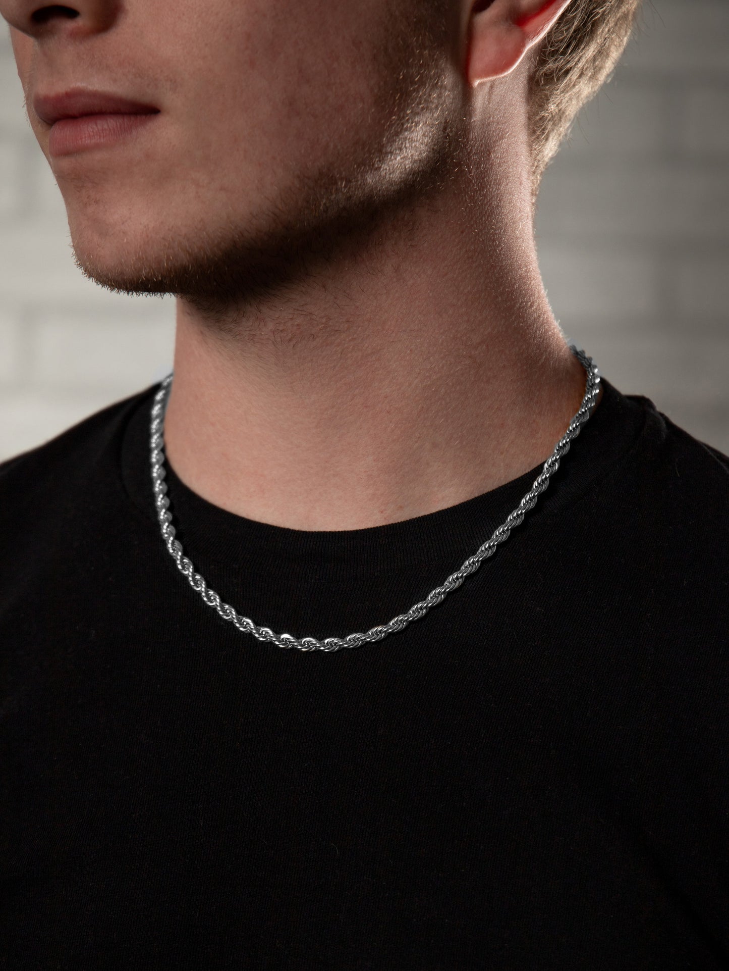 Αλυσίδα λαιμού στριφτή Mar and Mar Rope (Twisted-Silver) από ανοξείδωτο ατσάλι