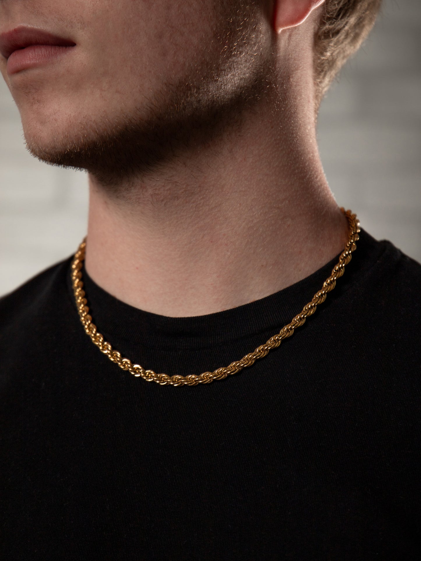 Αλυσίδα λαιμού στριφτή Mar and Mar Rope (Twisted-Gold) από ανοξείδωτο ατσάλι