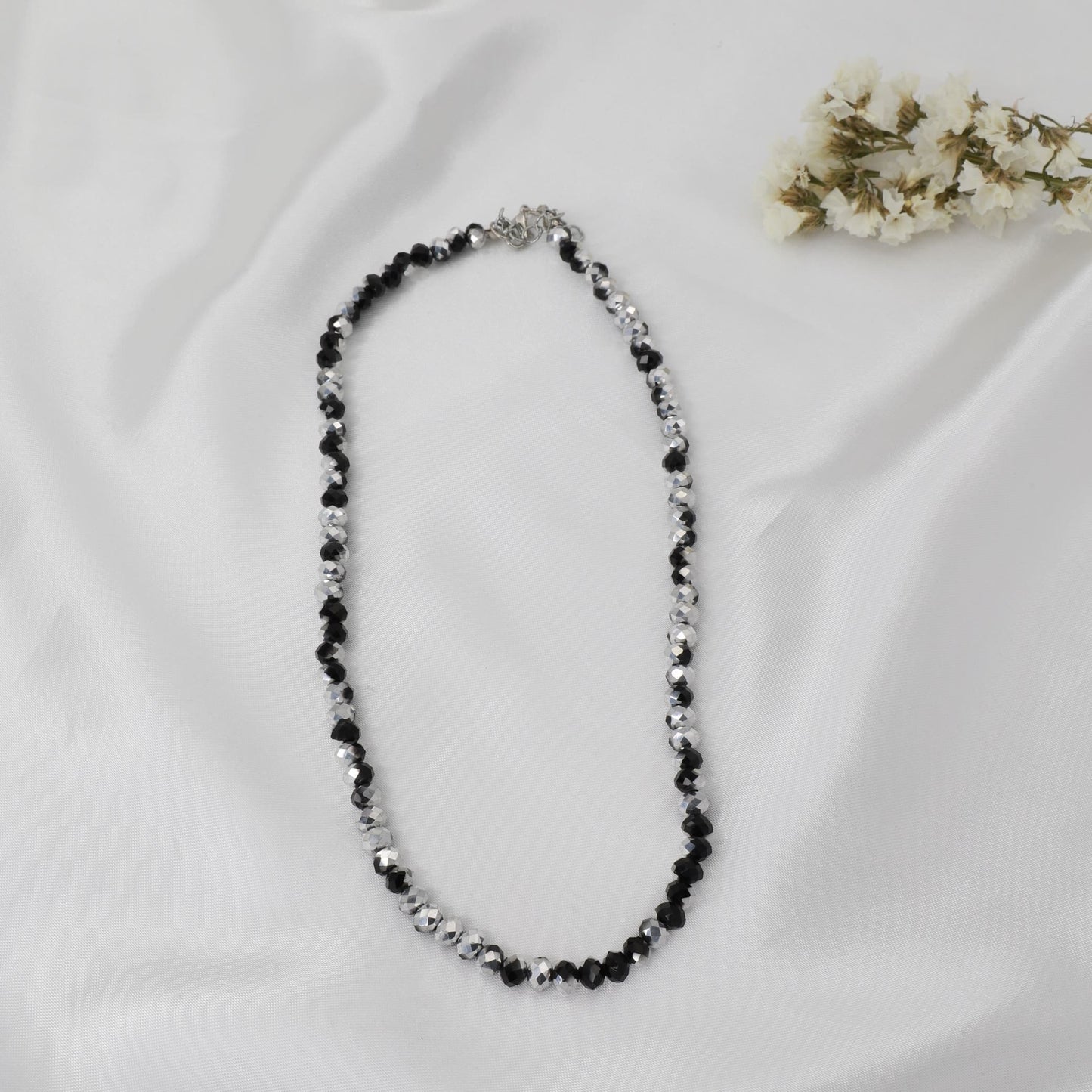 Κολιέ με χάντρες Mar and Mar Priya (Black-Silver) από ανοξείδωτο ατσάλι