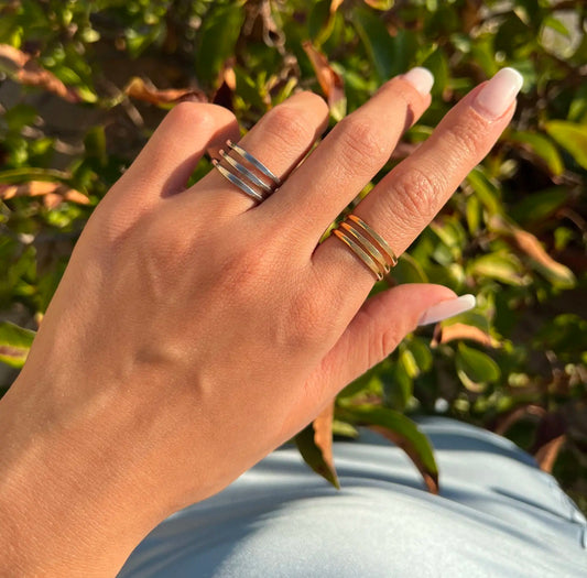 Γυναικείο δαχτυλίδι τριπλό Mar and Mar Triple II (Silver) από ανοξείδωτο ατσάλι