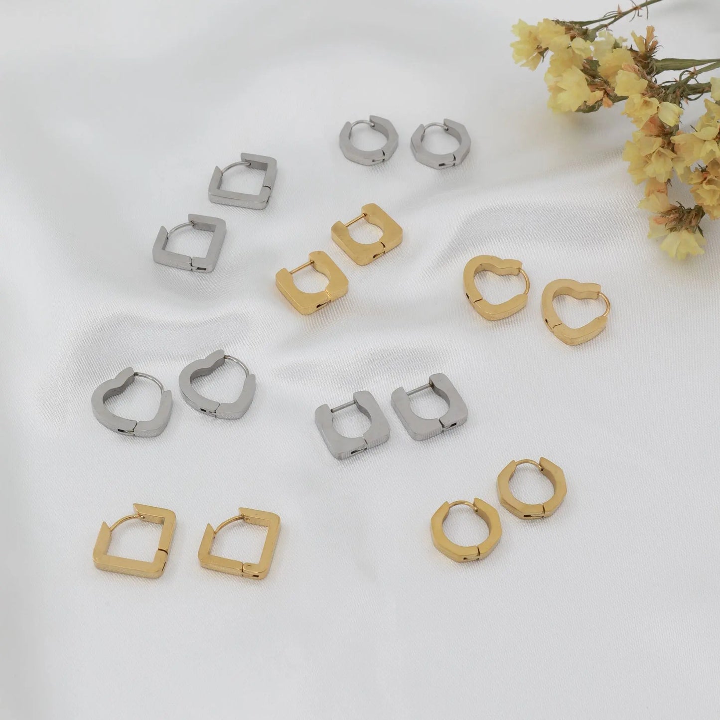 Σκουλαρίκια κρίκοι γεωμετρικοί Mar & Mar Mini Hoops ( Shape ) από ανοξείδωτο ατσάλι