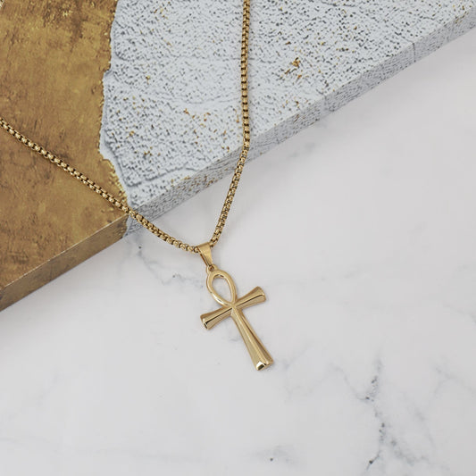 Ανδρικό Κολιέ με σταυρό Mar and Mar Ankh από ανοξείδωτο ατσάλι