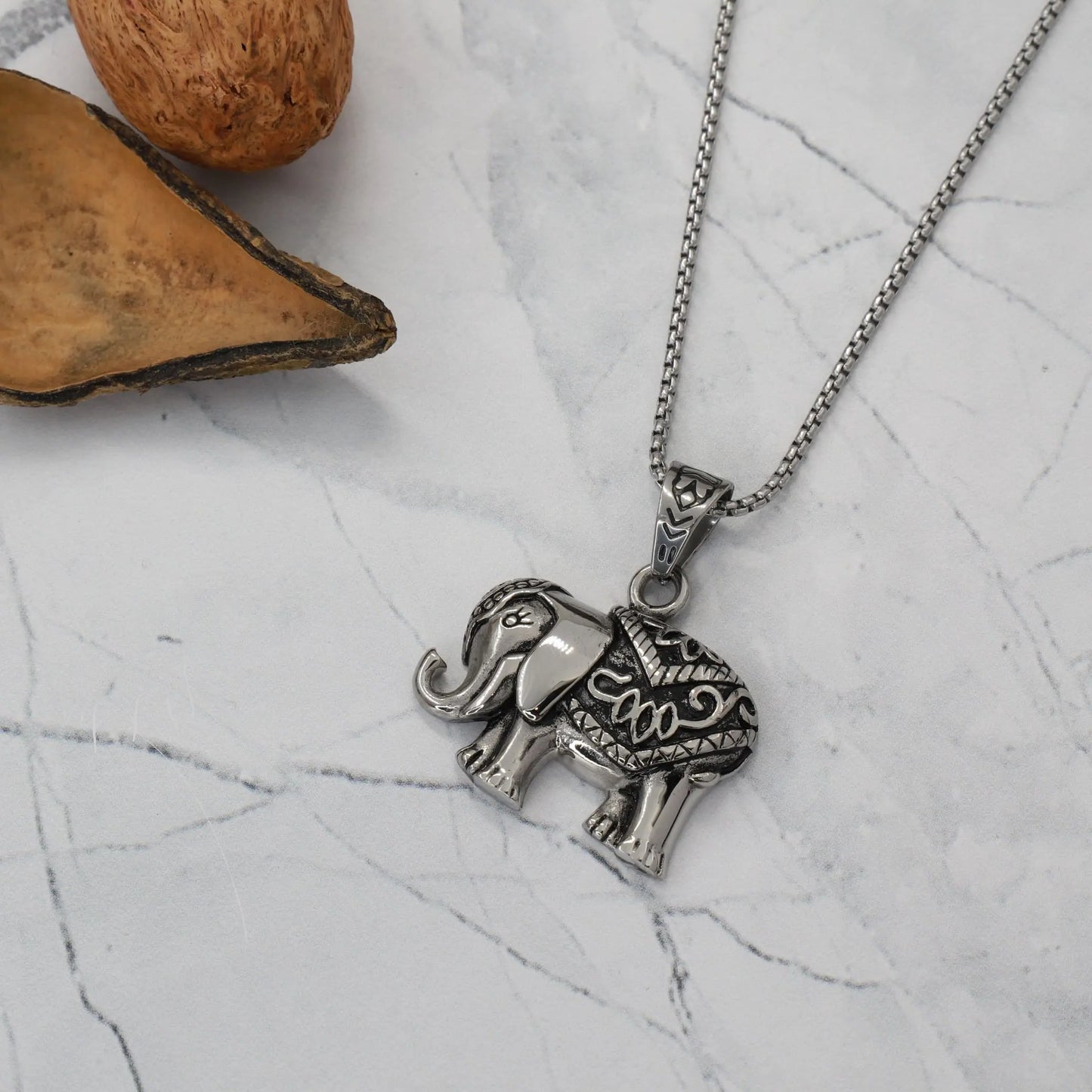 Ανδρικό Κολιέ ελέφαντα Mar & Mar Indian Elephant από ανοξείδωτο ατσάλι