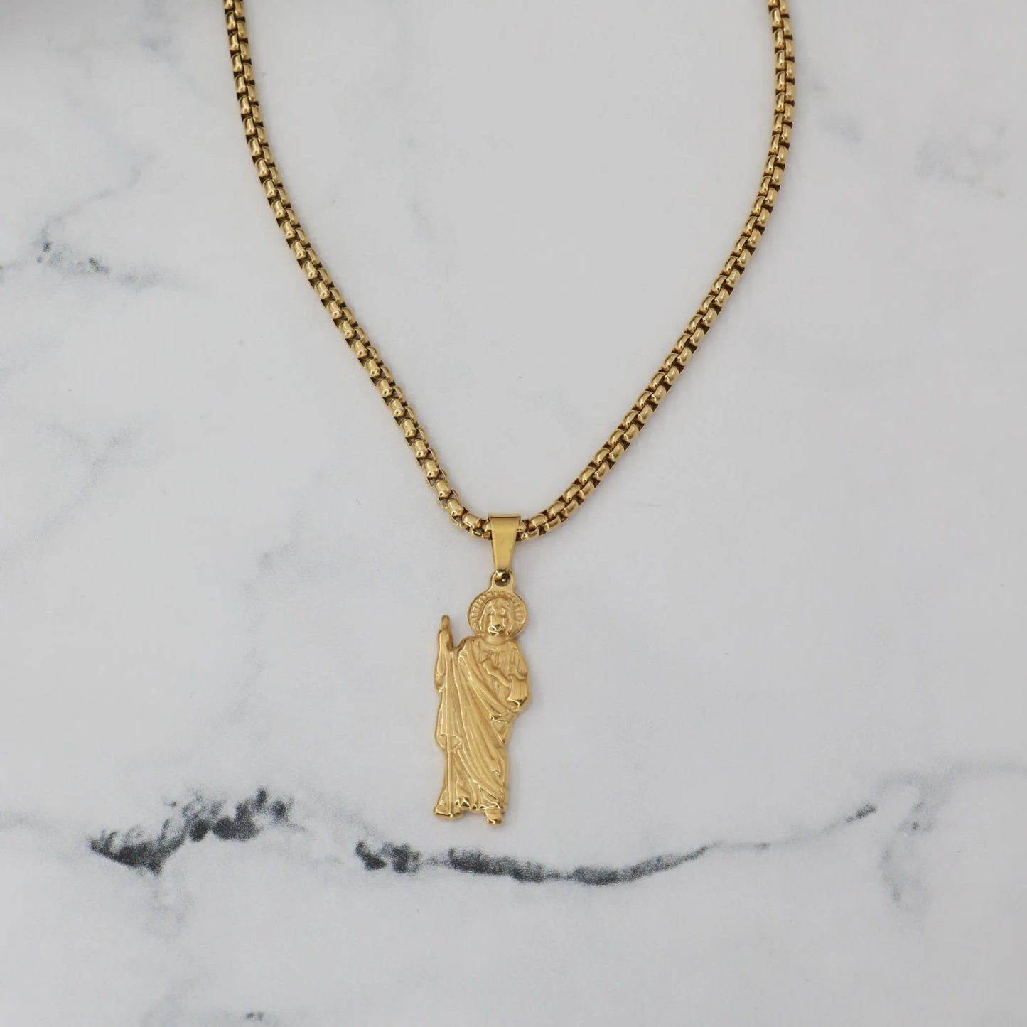 Ανδρικό Κολιέ με σχέδιο Αγίου Mar & Mar Saint Judas από ανοξείδωτο ατσάλι