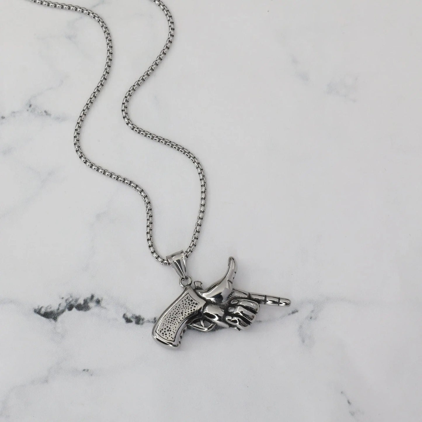 Ανδρικό Κολιέ Mar & Mar Hand Pistol από ανοξείδωτο ατσάλι