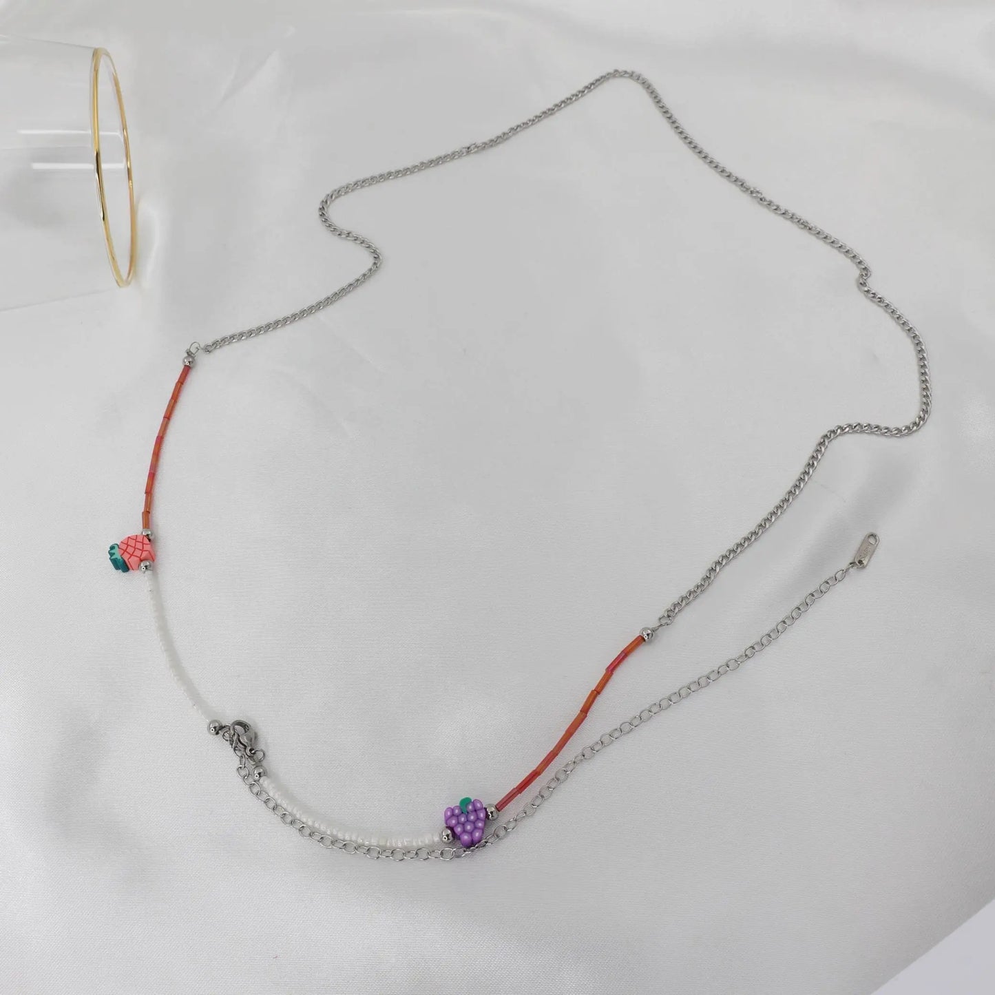 Αλυσίδα κοιλιάς/μέσης με χάντρες Mar & Mar Belly Chain Merlot από ανοξείδωτο ατσάλι