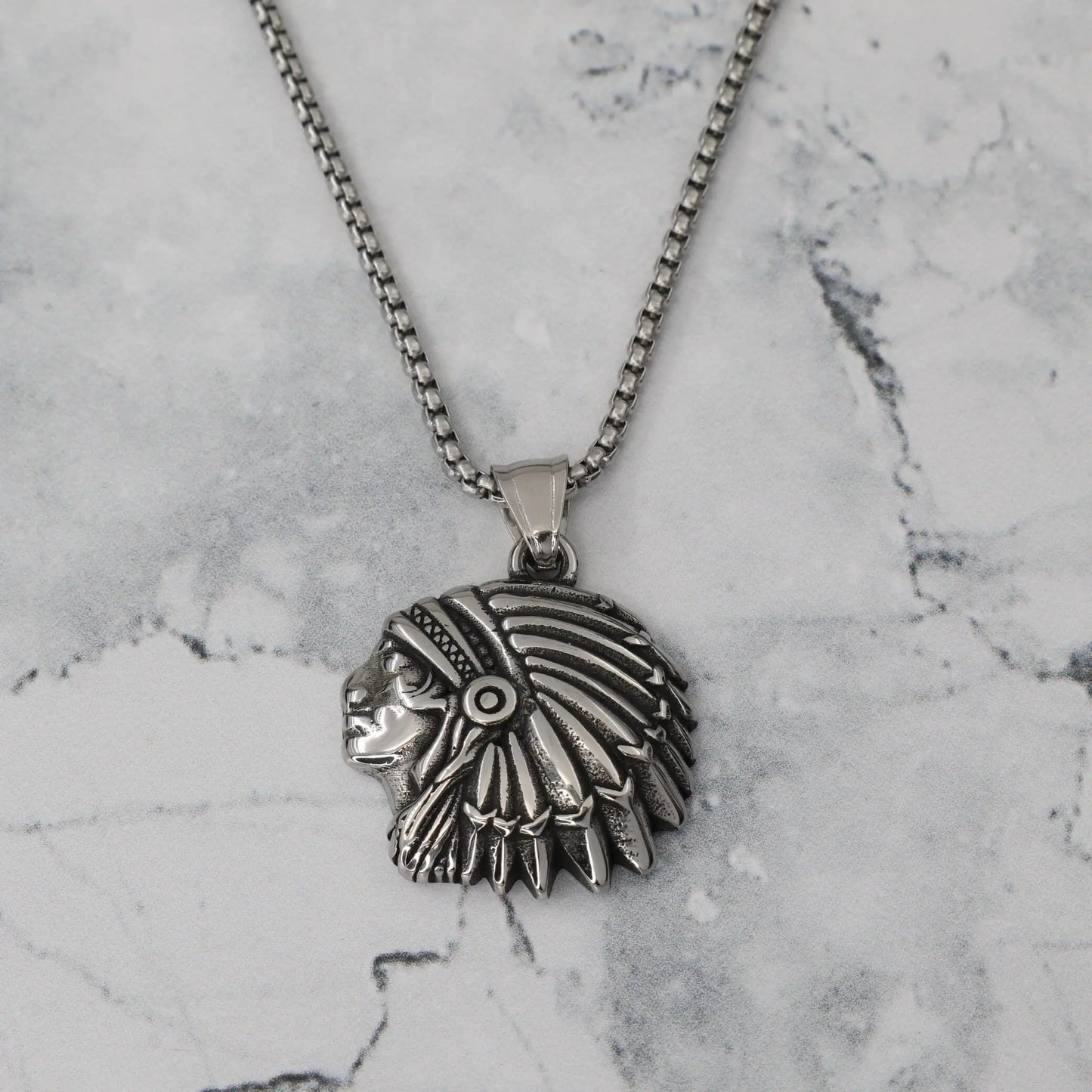 Ανδρικό κολιέ ινδιάνος Mar & Mar Native Indian από ανοξείδωτο ατσάλι