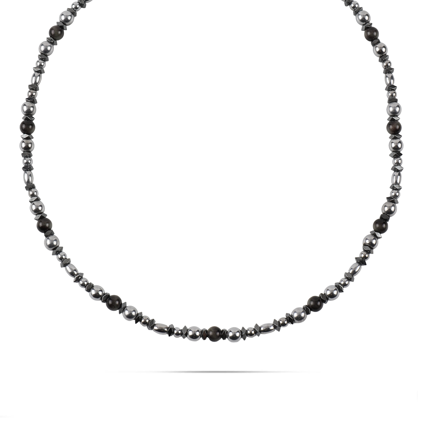 Ανδρικό χειροποίητο κολιέ Mar and Mar Drewton με φυσικές ορυκτές πέτρες Μάτι Γάτας και Αιματίτη