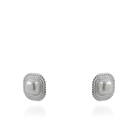 Σκουλαρίκια καρφωτά με πέρλα Mar and Mar Lumen από ανοξείδωτο ατσάλι