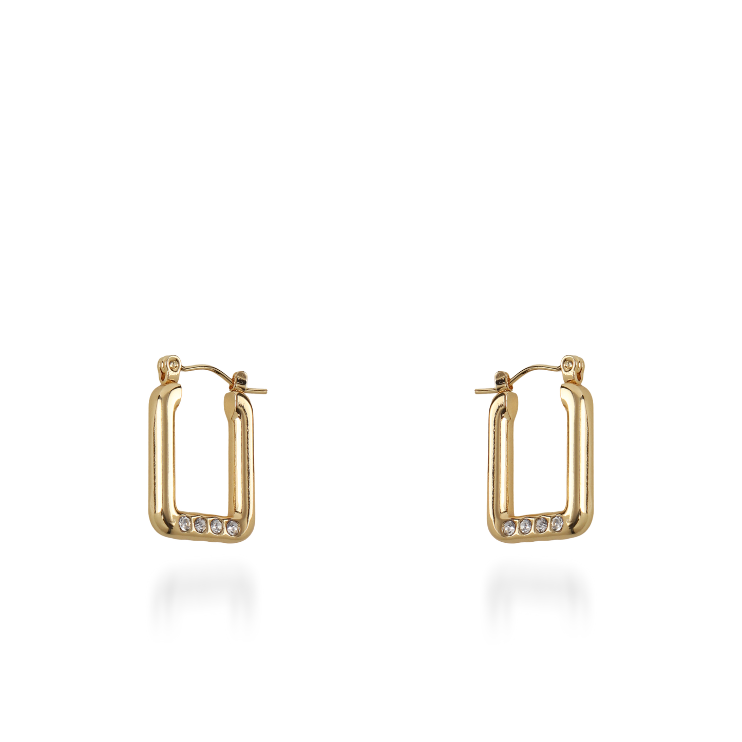 Σκουλαρίκια κρίκοι με ζιργκόν Mar and Mar Fiory από ανοξείδωτο ατσάλι