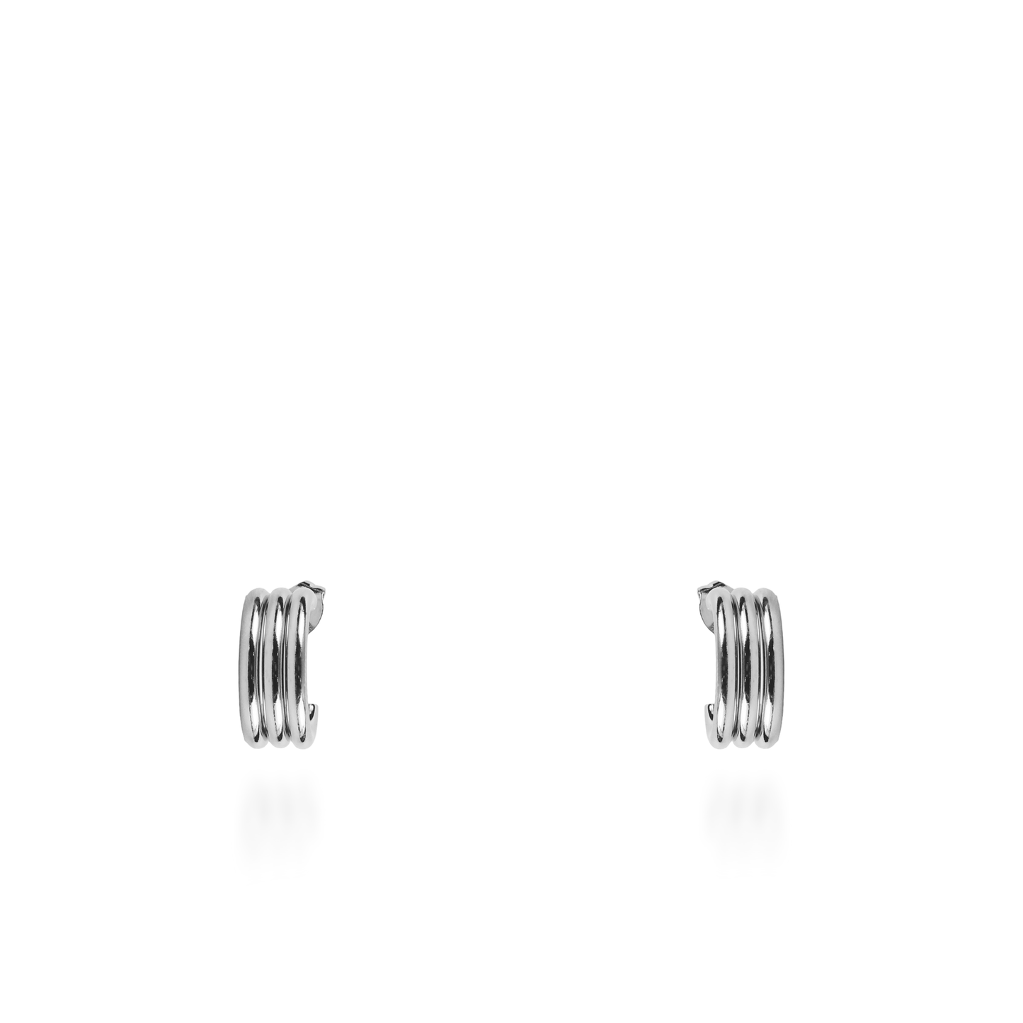 Σκουλαρίκια τριπλά κρικάκια Mar and Mar Cillian Silver (1,5 cm) από ανοξείδωτο ατσάλι