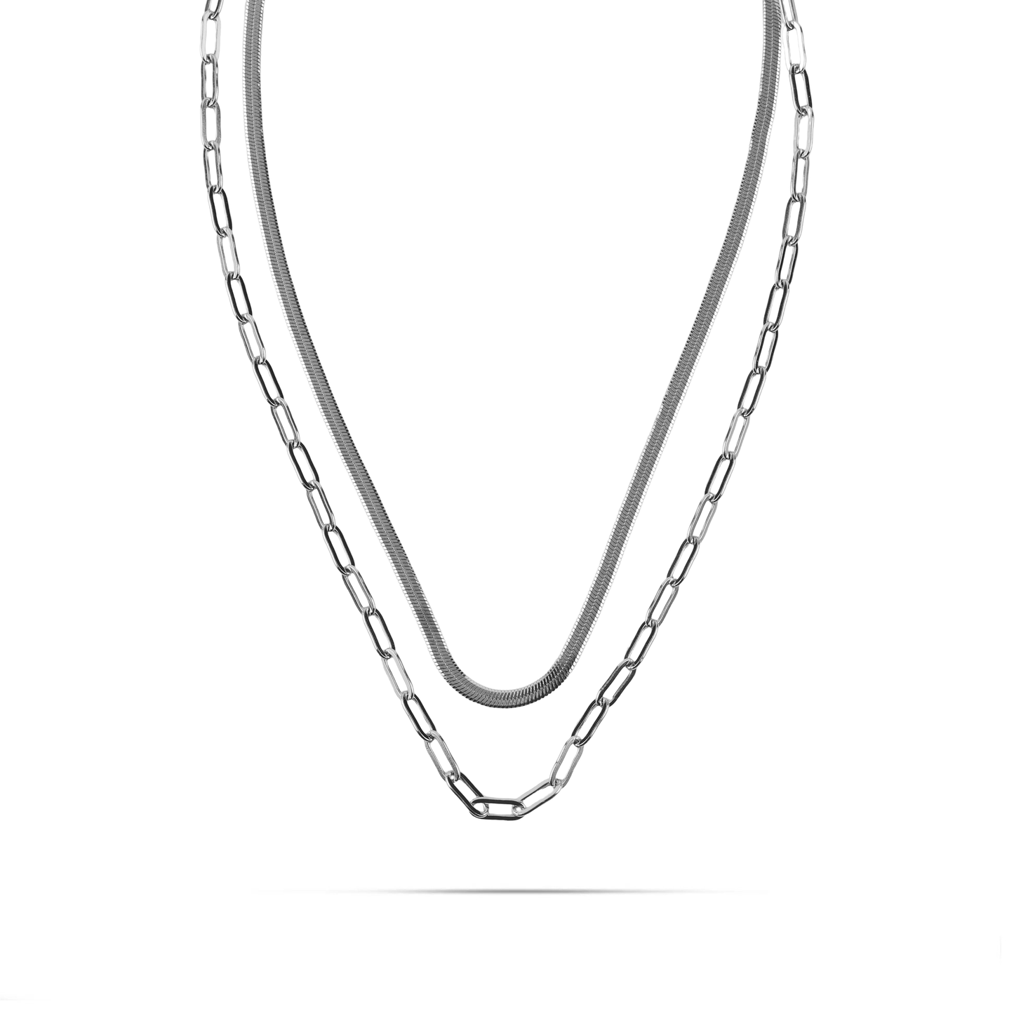 Κολιέ διπλή αλυσίδα λαιμού Mar and Mar Maelis από ανοξείδωτο ατσάλι