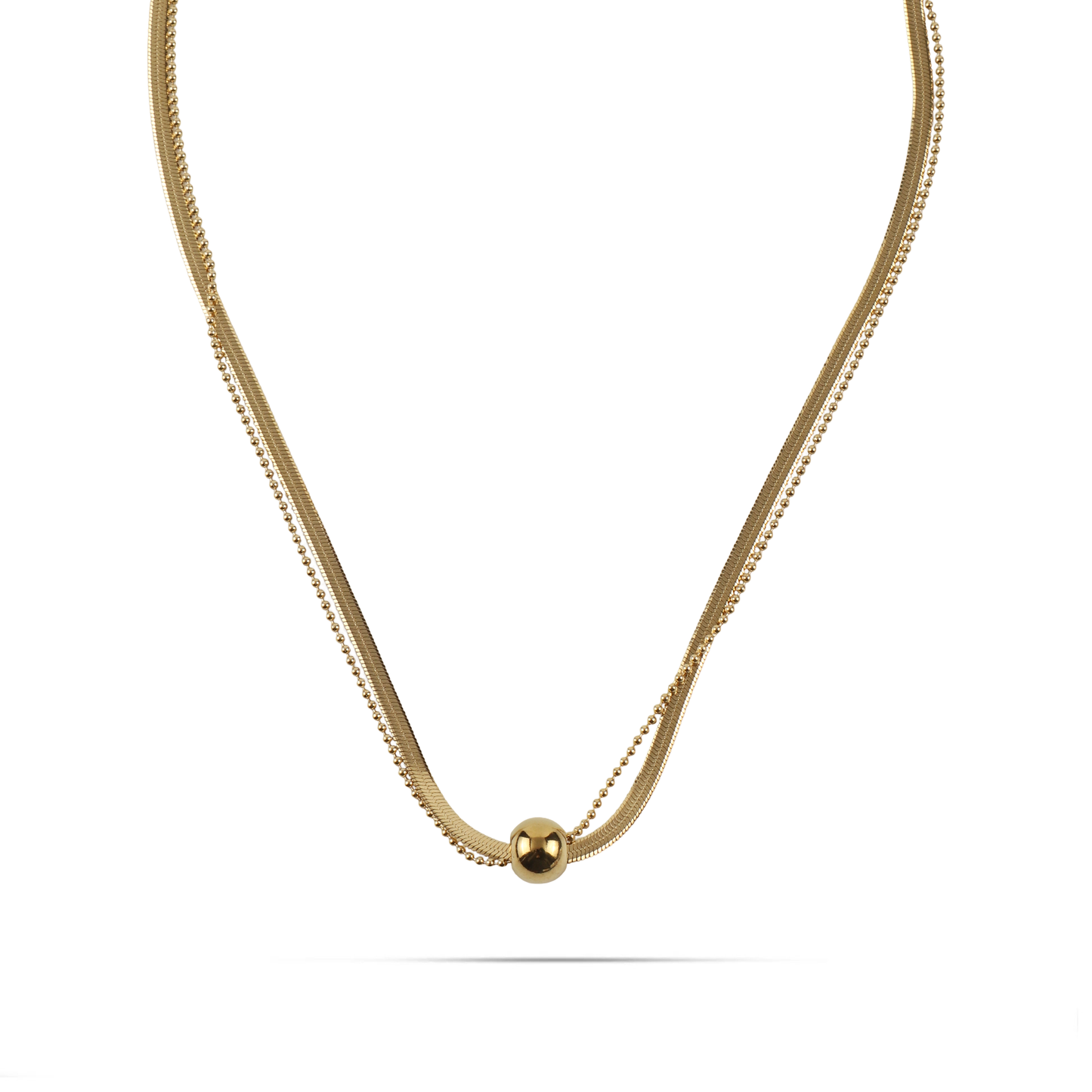 Κολιέ διπλή αλυσίδα λαιμού Mar and Mar Colette από ανοξείδωτο ατσάλι