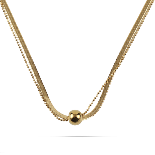 Κολιέ διπλή αλυσίδα λαιμού Mar and Mar Colette από ανοξείδωτο ατσάλι