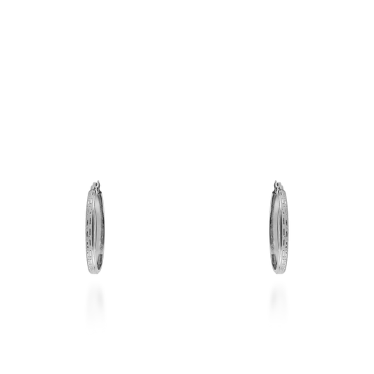 Σκουλαρίκια κρίκοι Mar and Mar Acrol (3 cm) Silver από ανοξείδωτο ατσάλι