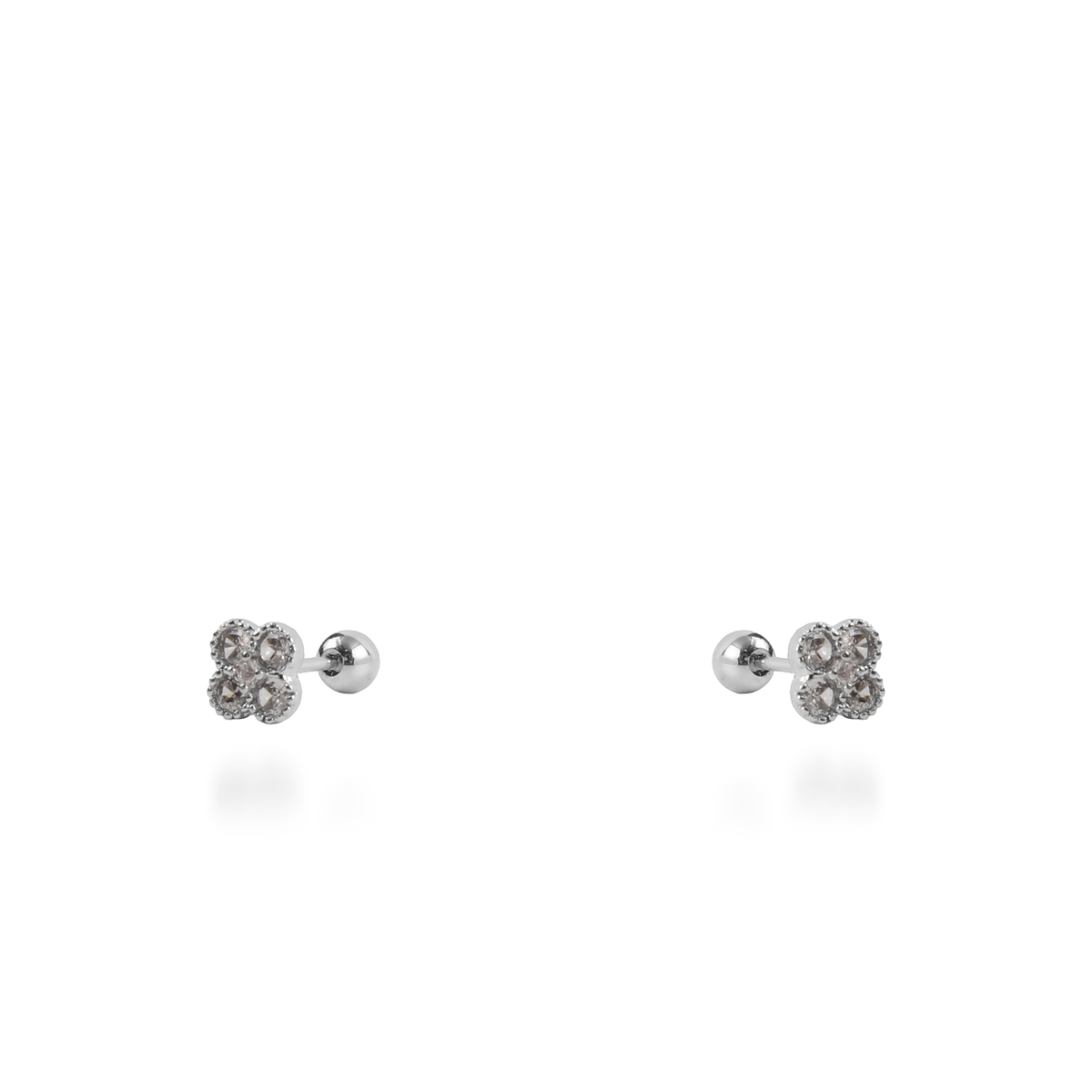 Σκουλαρίκια καρφωτά με ζιργκόν Mar and Mar Lucky Clover Sparkle Kids από ανοξείδωτο ατσάλι