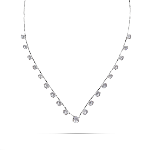 Κολιέ με πέτρες ζιργκόν Mar and Mar Aura (Silver) από ανοξείδωτο ατσάλι