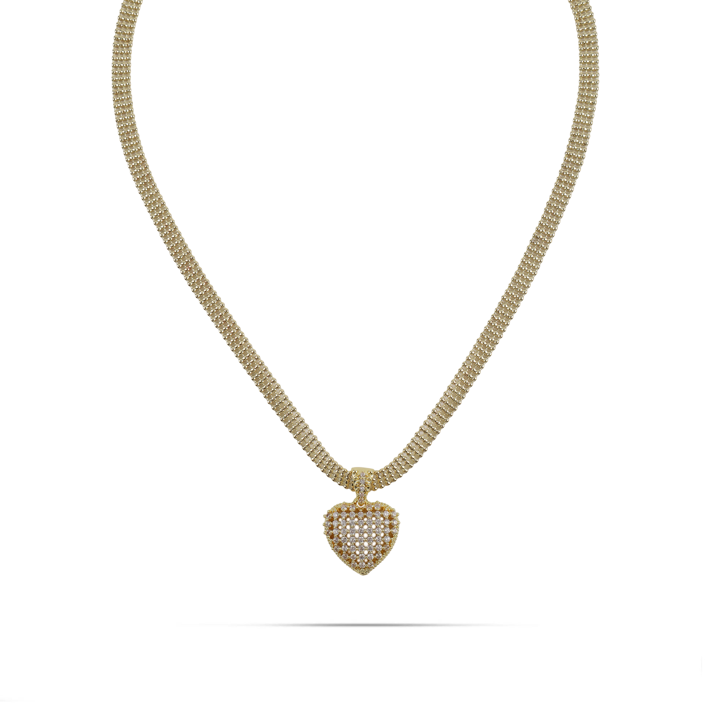 Κολιέ καρδιά με πέτρες ζιργκόν Mar and Mar Amarelia από ανοξείδωτο ατσάλι