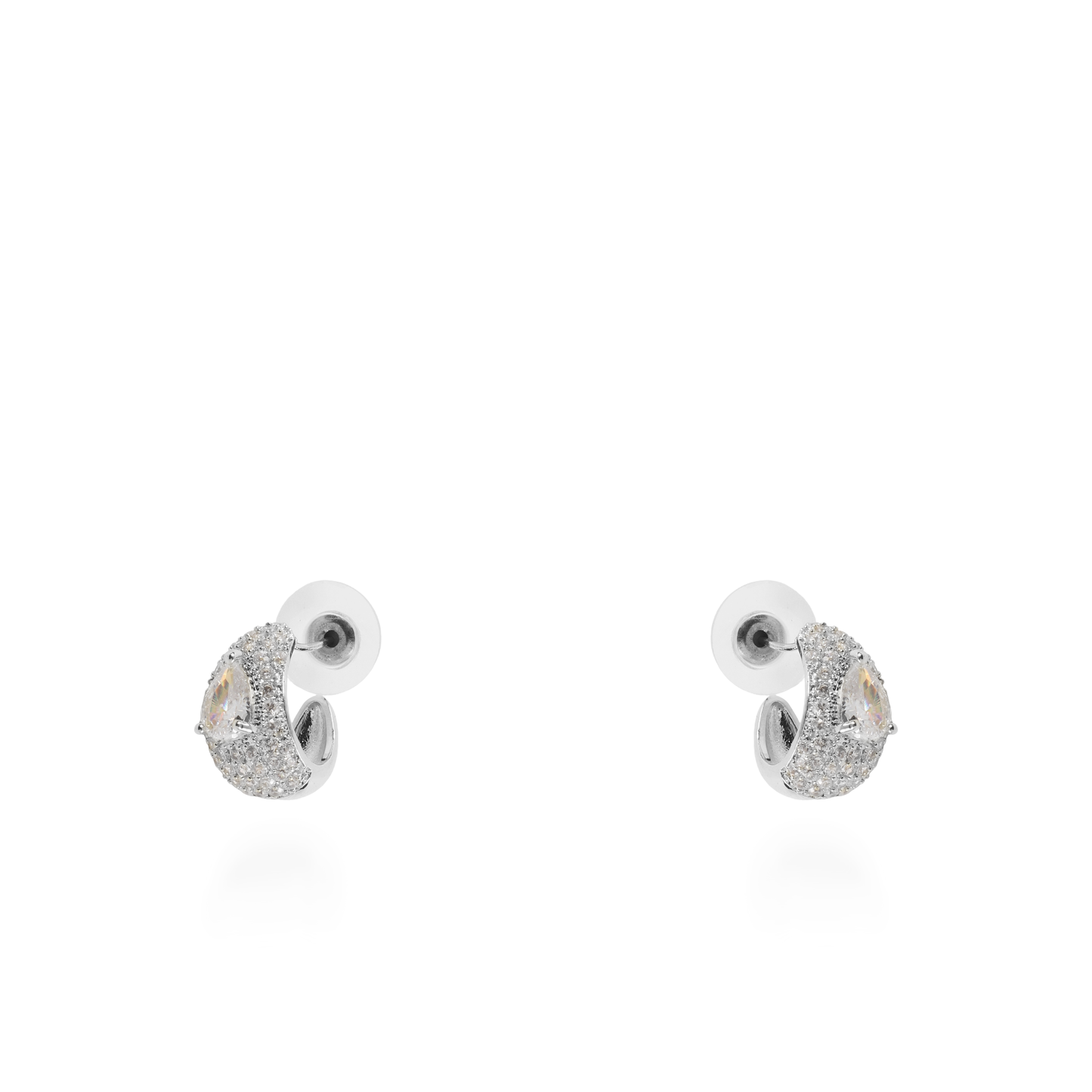 Σκουλαρίκια κρίκοι με ζιργκόν Mar and Mar Brilora (Silver)