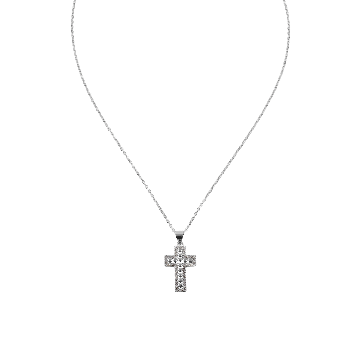 Κολιέ σταυρός με πέτρες ζιργκόν Mar and Mar Judith από ανοξείδωτο ατσάλι