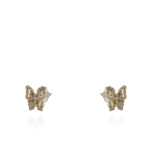Σκουλαρίκια καρφωτά πεταλούδες με ζιργκόν Mar and Mar Cirelia