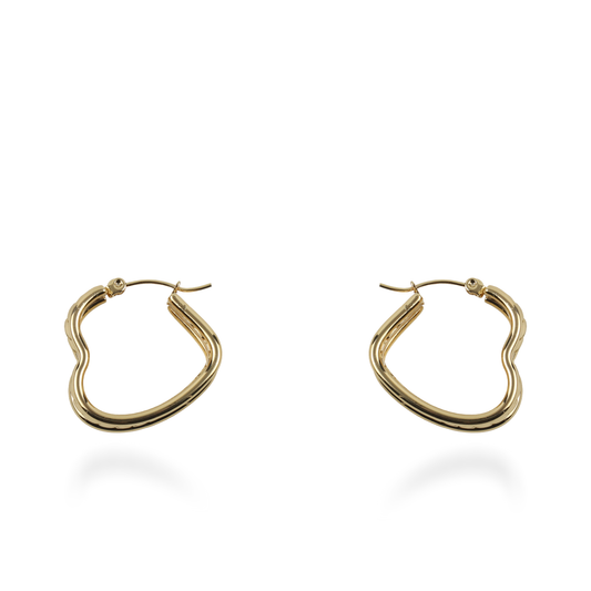 Σκουλαρίκια κρίκοι καρδιές Mar and Mar Amora από ανοξείδωτο ατσάλι