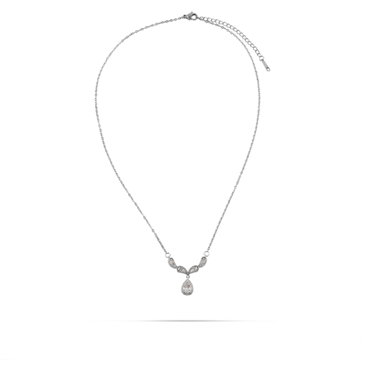 Κολιέ με πέτρες ζιργκόν Mar and Mar Lyrsia (Silver) από ανοξείδωτο ατσάλι