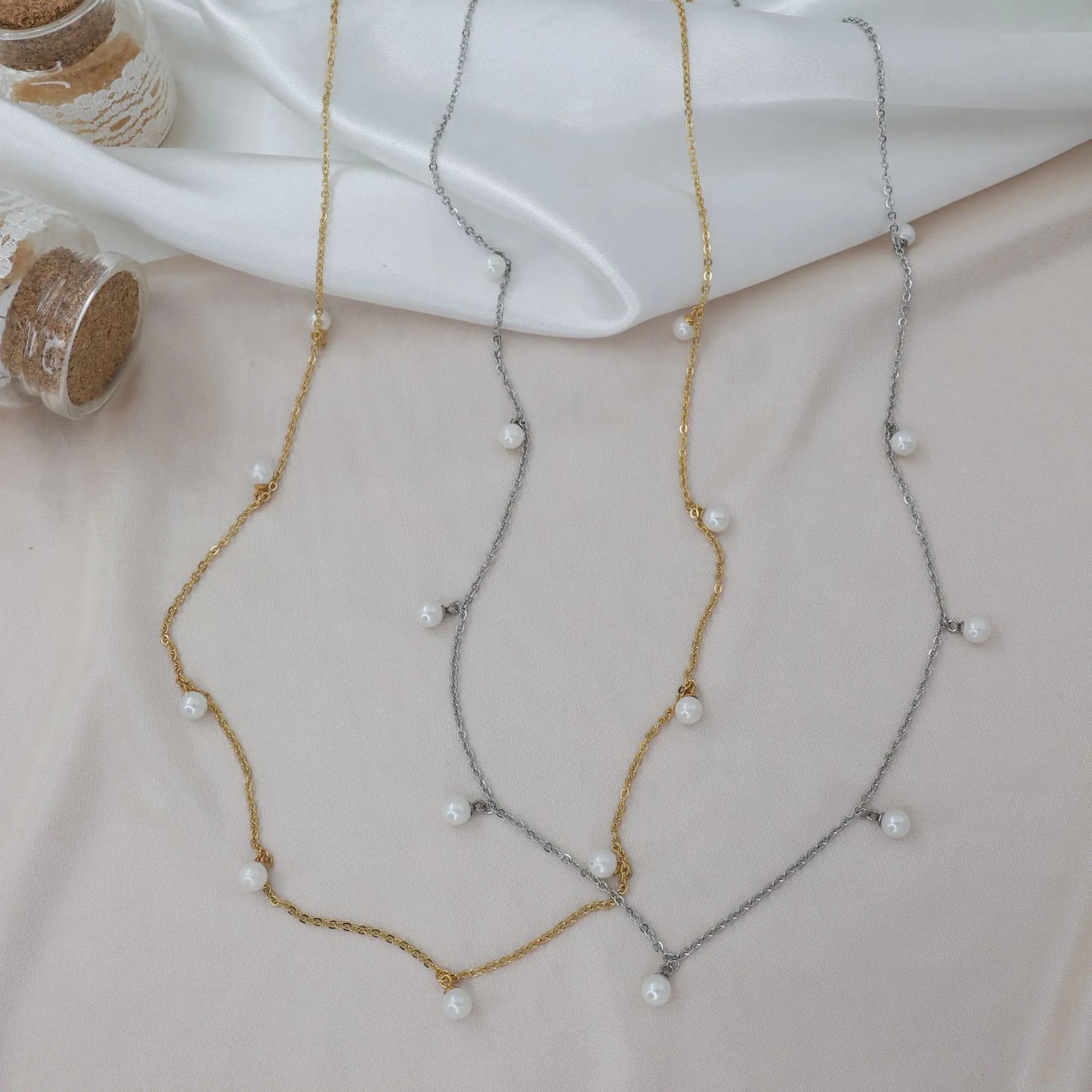 Aλυσίδα κοιλιάς/μέσης με πέρλες Mar & Mar Ariela Belly Chain από ανοξείδωτο ατσάλι