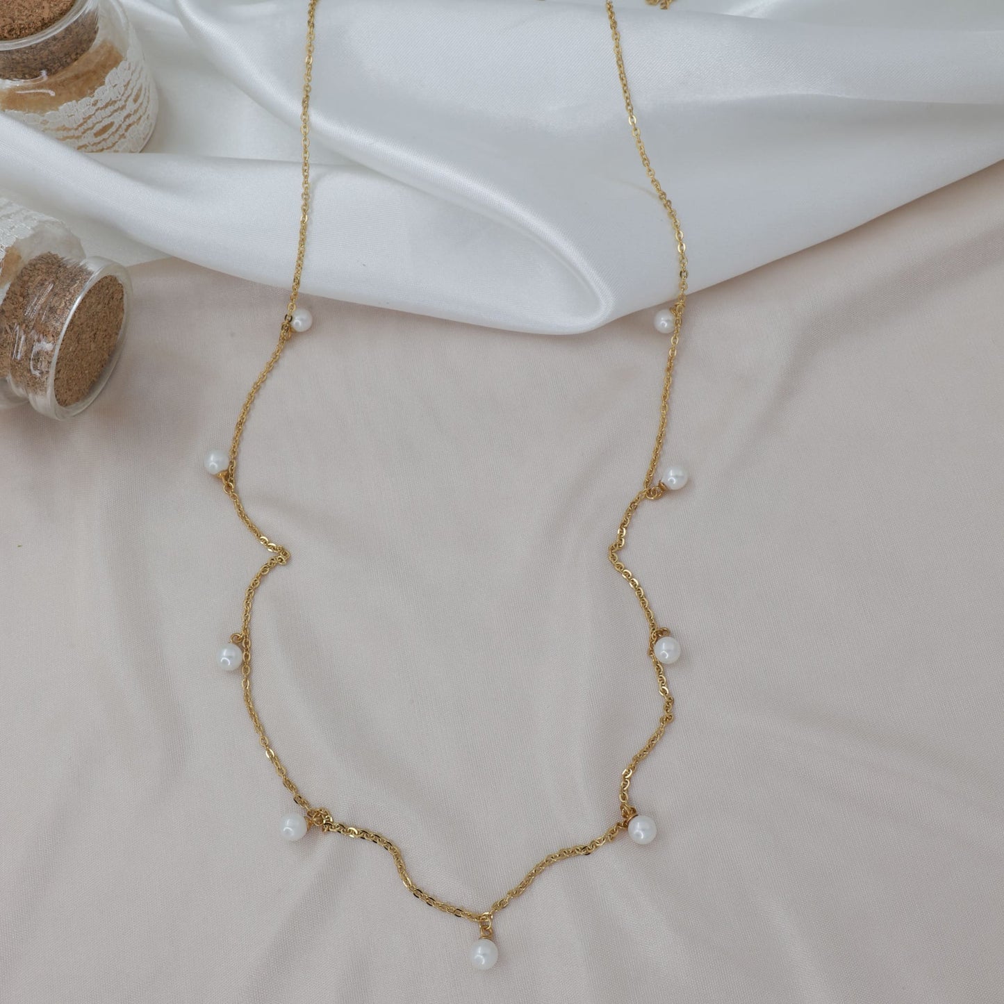 Aλυσίδα κοιλιάς/μέσης με πέρλες Mar and Mar Ariela Belly Chain από ανοξείδωτο ατσάλι