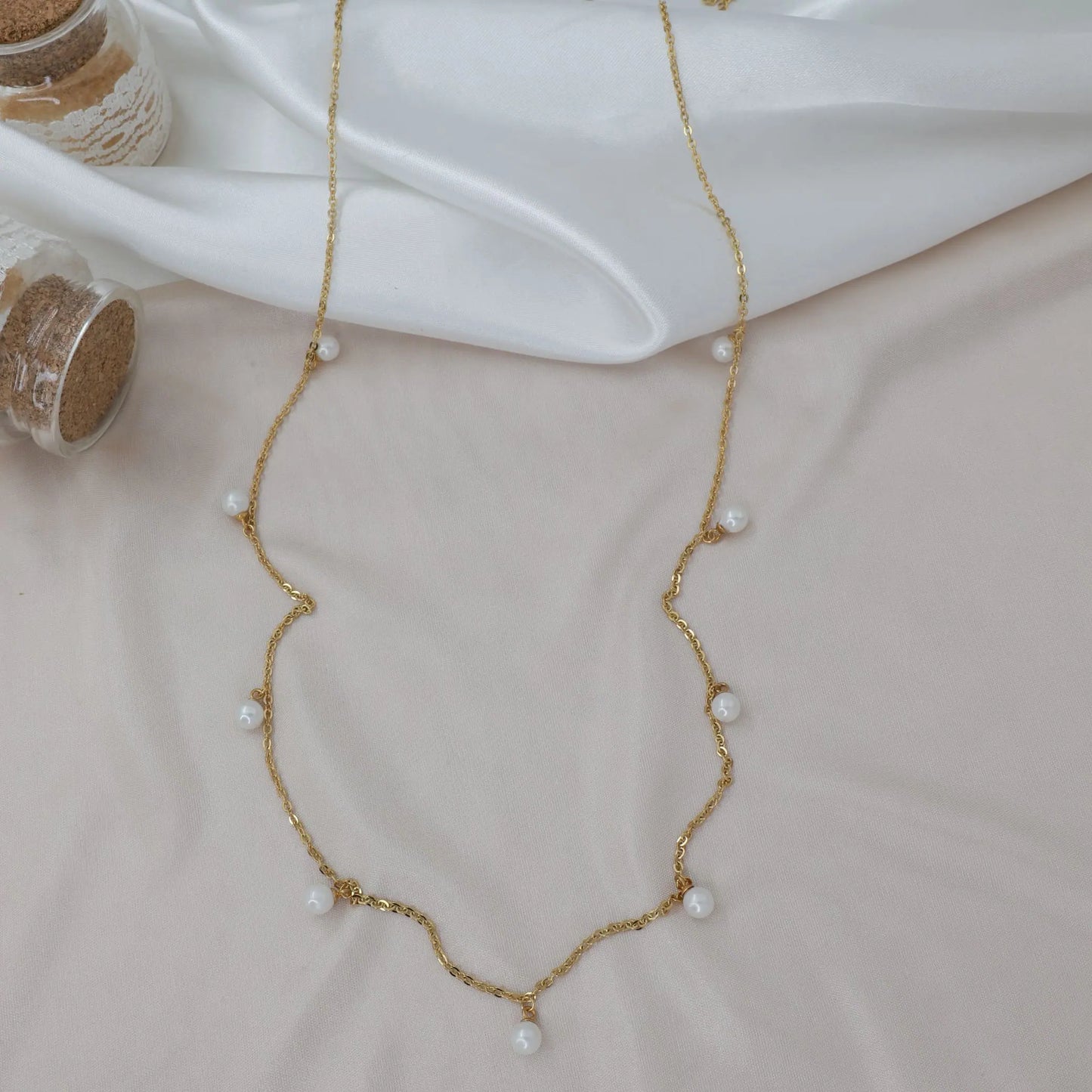 Aλυσίδα κοιλιάς/μέσης με πέρλες Mar & Mar Ariela Belly Chain από ανοξείδωτο ατσάλι